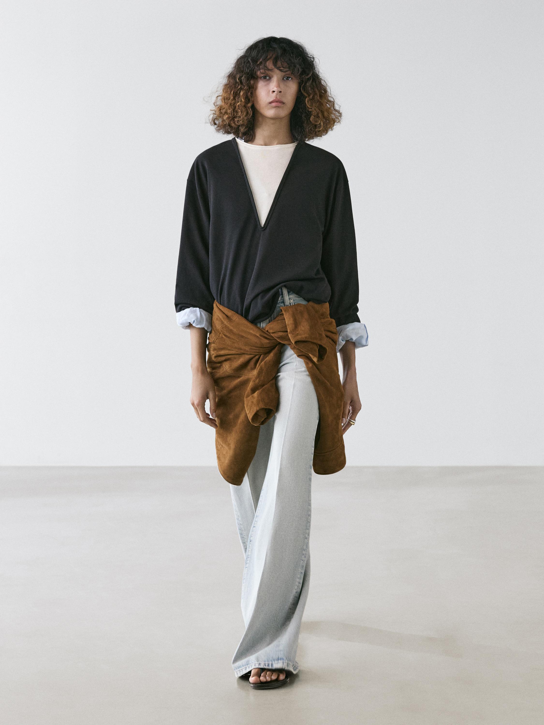 Pull en maille de coton mélang